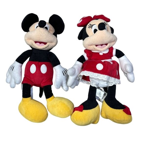Disney Parks Mickey and Minnie Mouse Dolls Stuffed Animal Plush 13 - Picture 1 of 4
